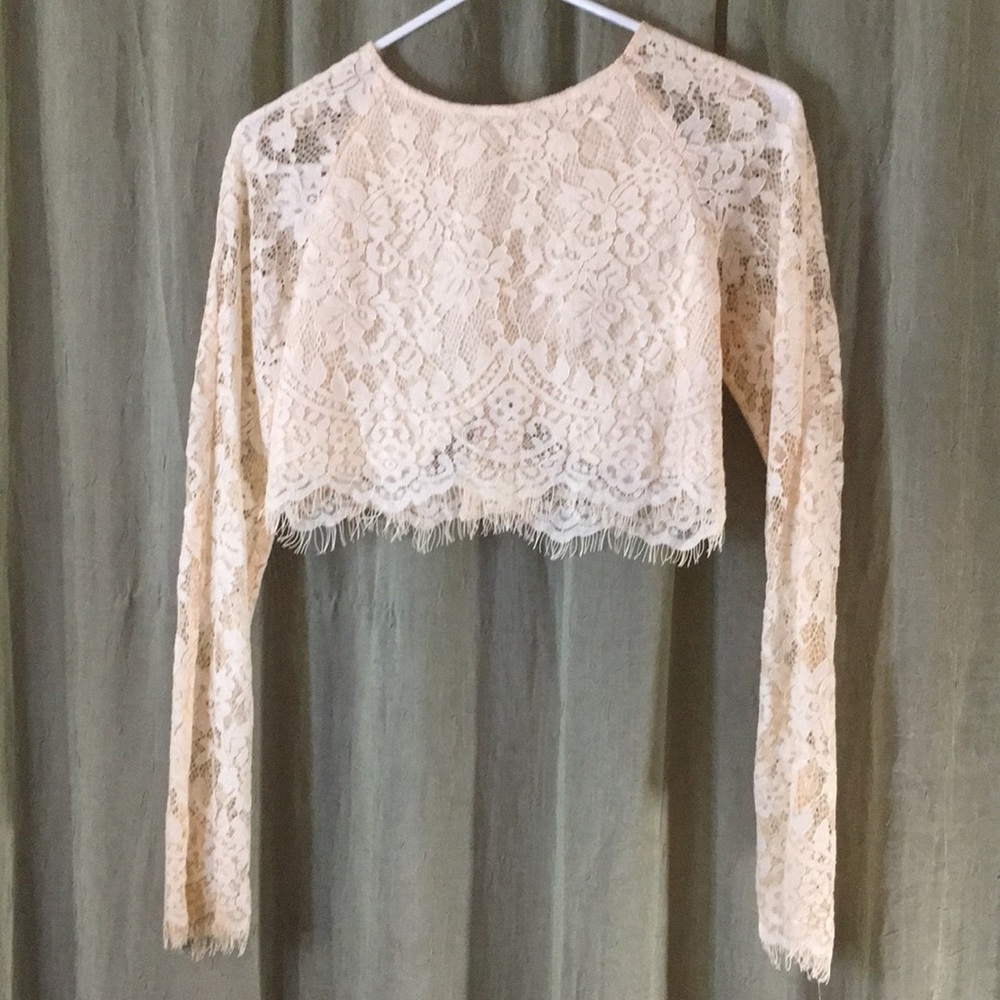 Lace Single Button Shrug Coverup